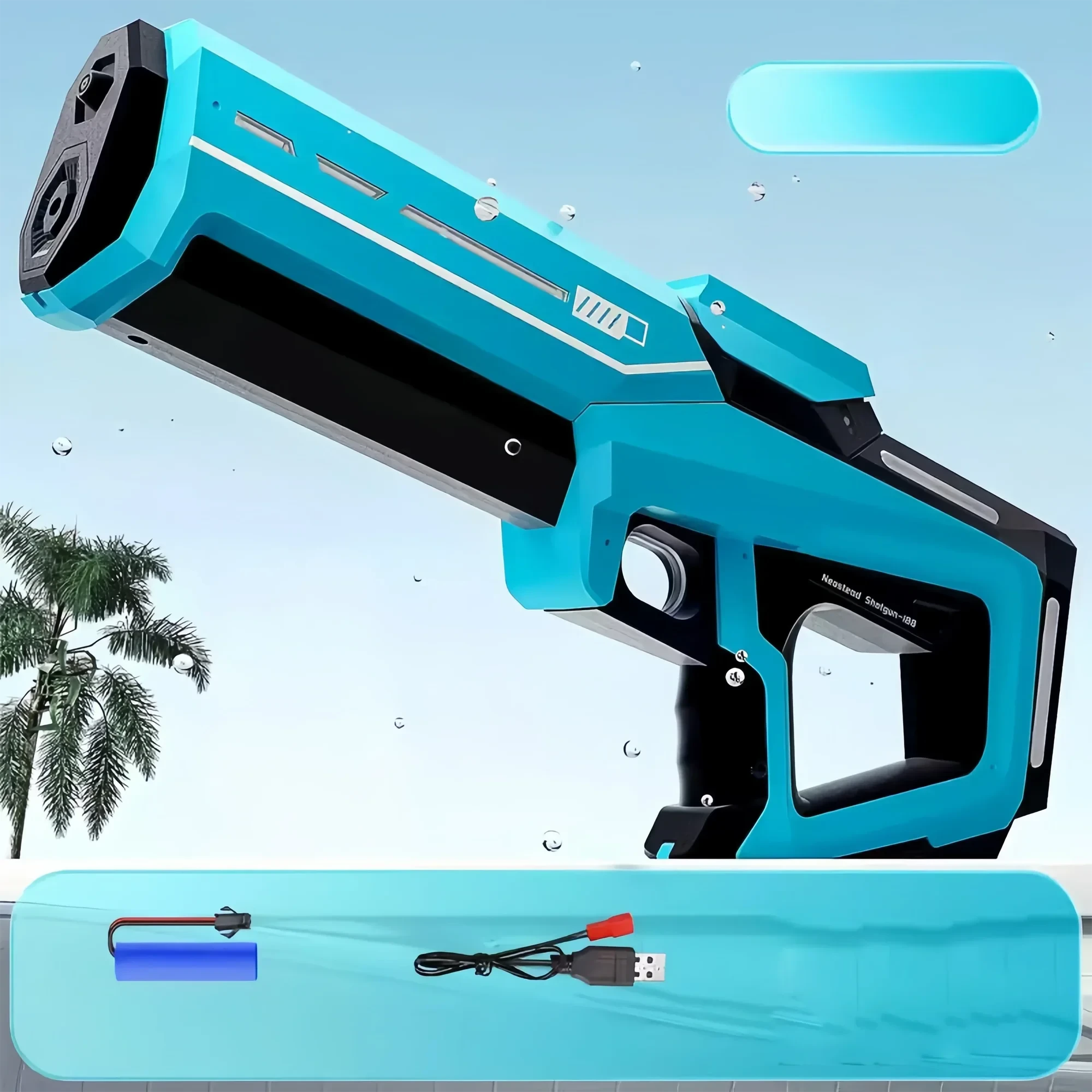 Electric Automatic Water Storage Gun Toys Portable Children Summer Beach Outdoor Fight Fantasy Spray Gun Toys Boy Kid Adult Game Econic Blanks